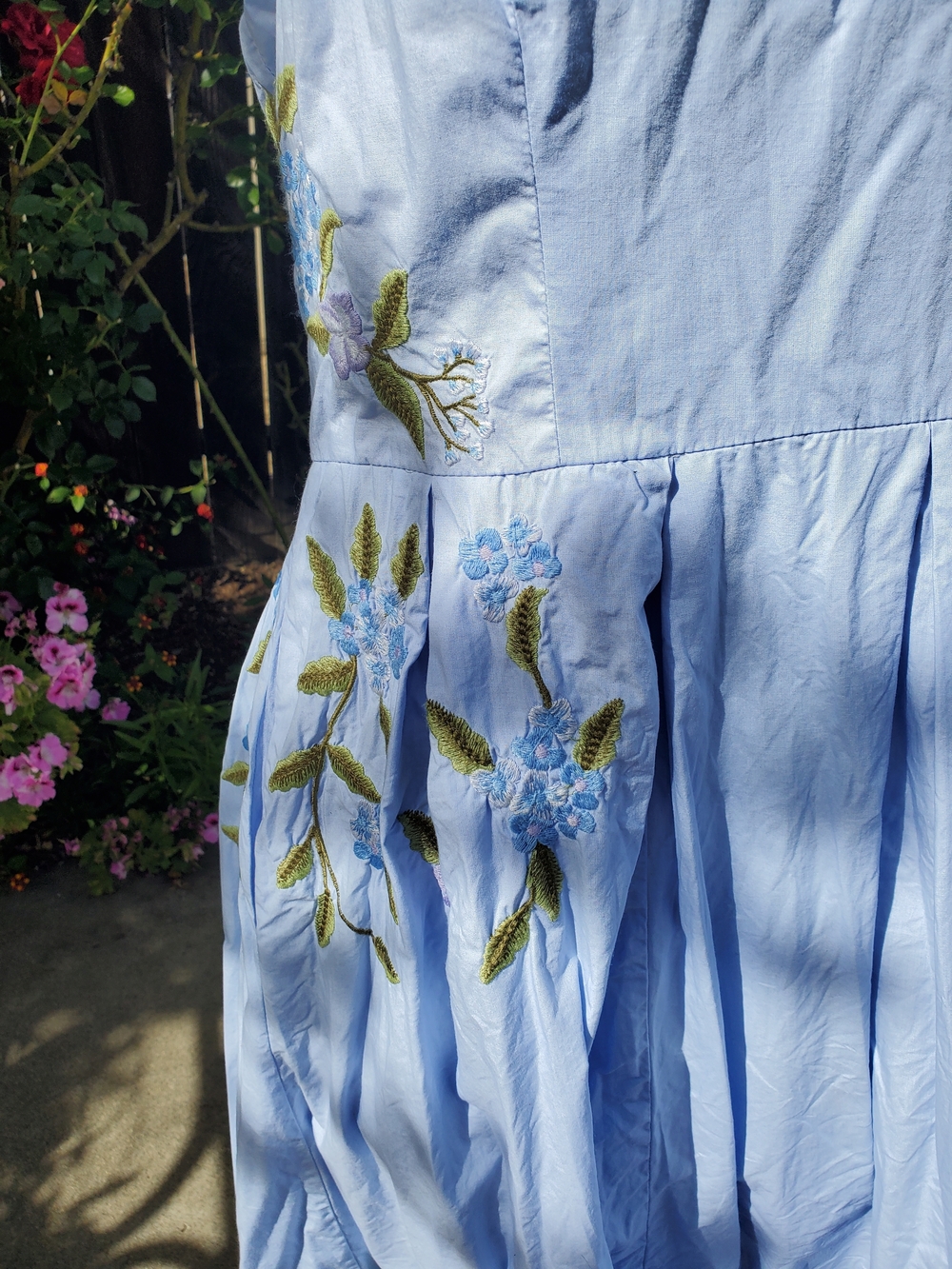 JessaKae Sky Blue Floral Ruffle Midi Dress - Picture 3 of 7